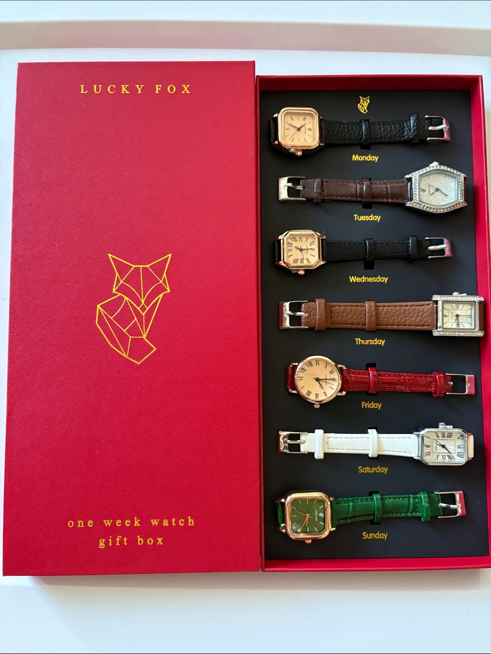 Lucky Brand Red Watch Gift Daily Gift Set